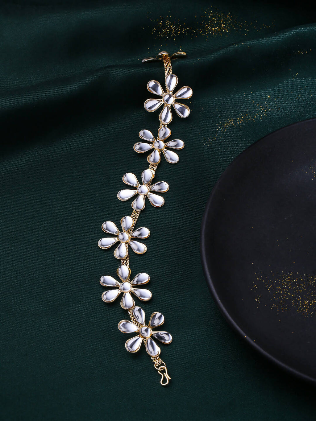 NVR Women's Gold-Polished Traditional Trending Matha Patti | Grocsy