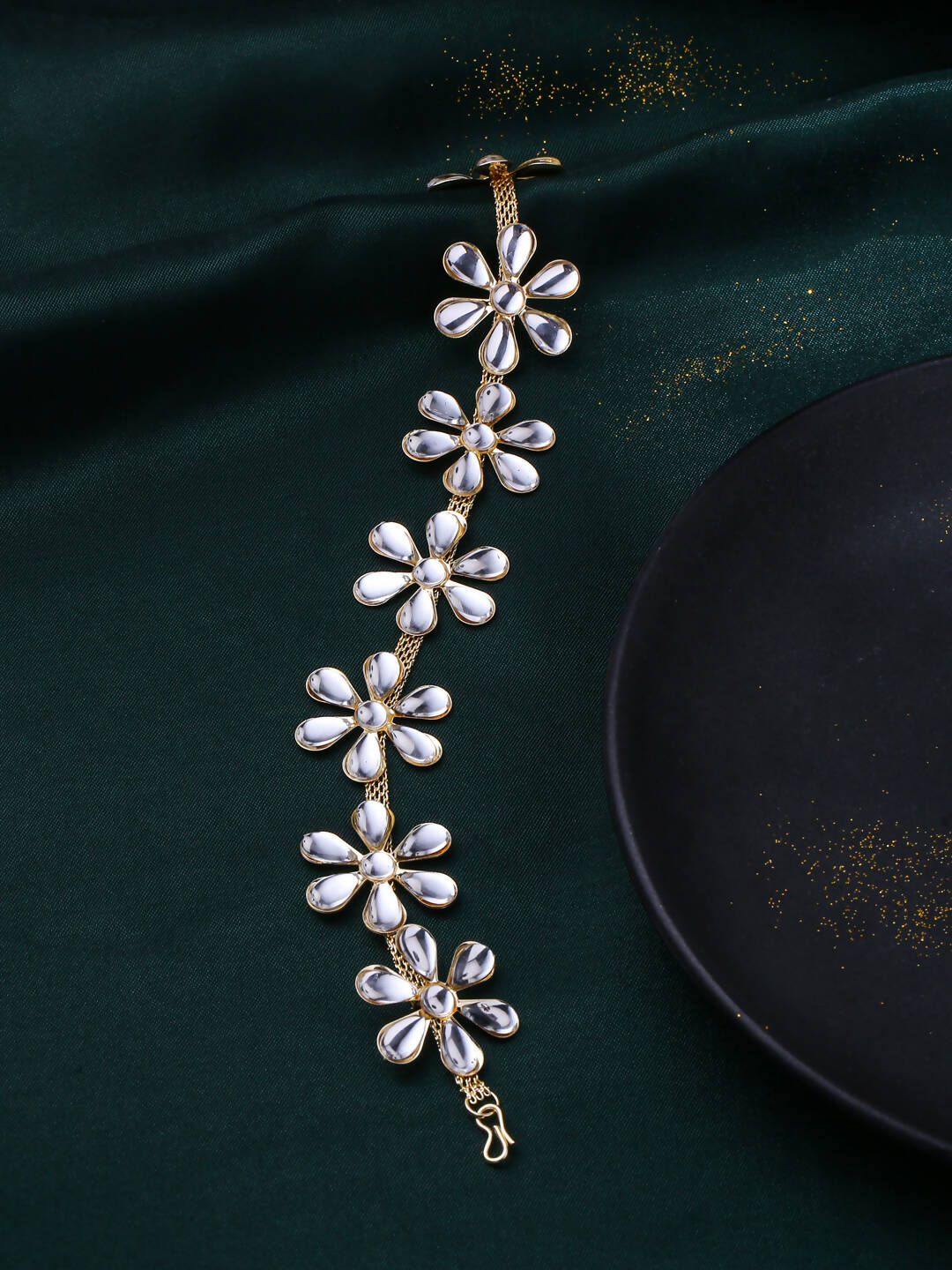 NVR Women's Gold-Polished Traditional Trending Matha Patti | Grocsy
