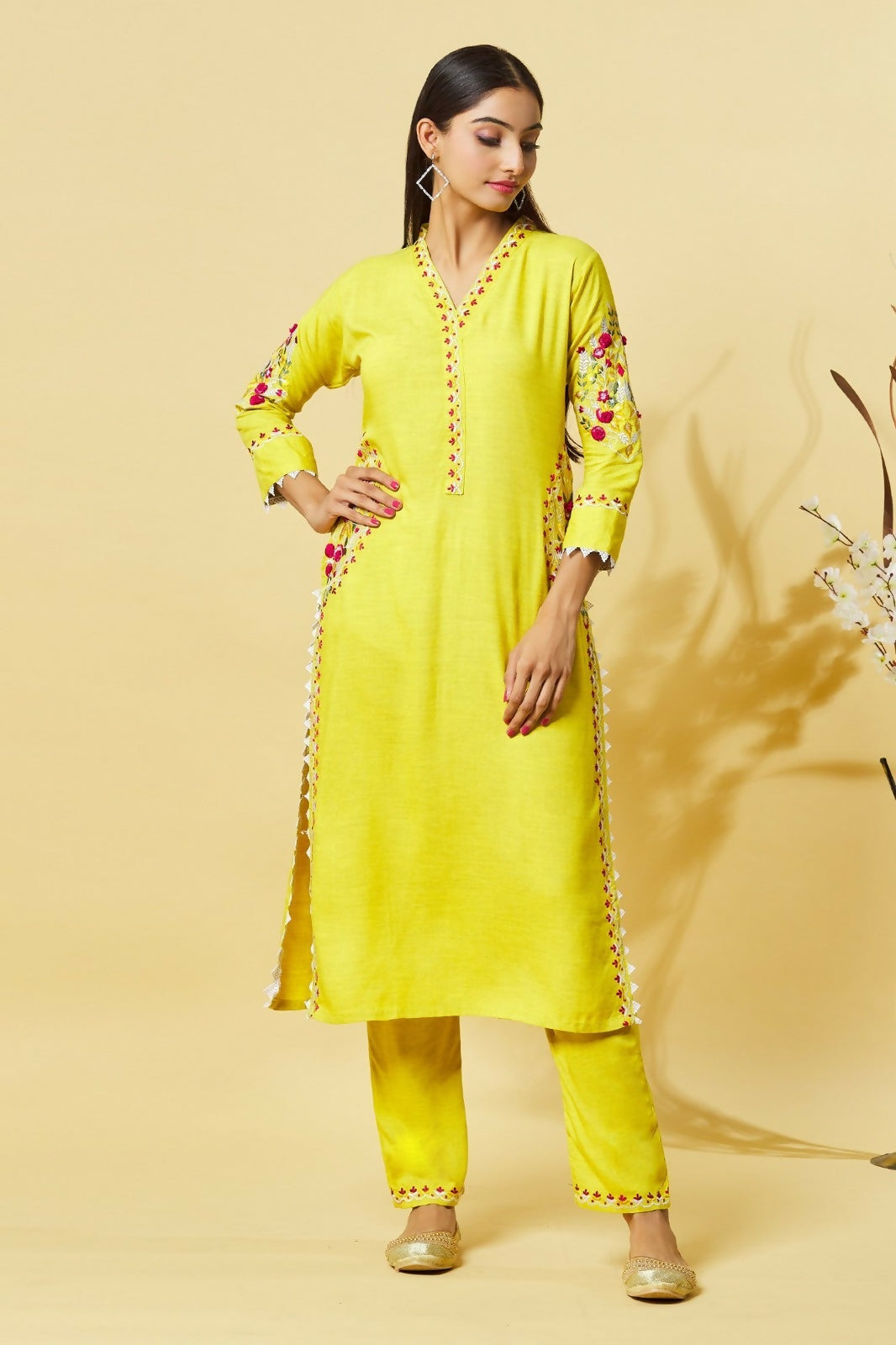 Joban Fashion Muslin Cotton Mustard Color Kurta Set | Grocsy