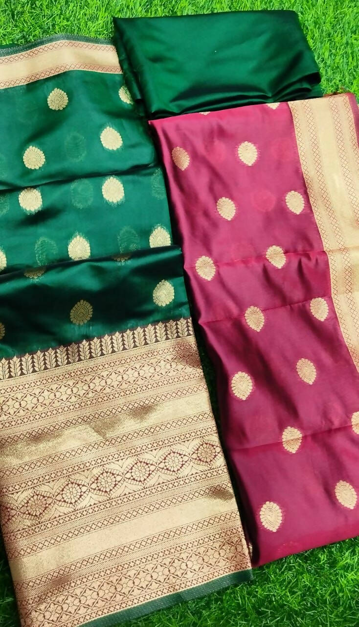 DEIANA'S Beautiful Pure Jari Silk Weaving Lehengha Choli - Green | Grocsy