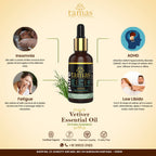 Tamas Pure Ayurveda 100% Organic Vetiver Essential Oil - USDA Certified Organic | Grocsy