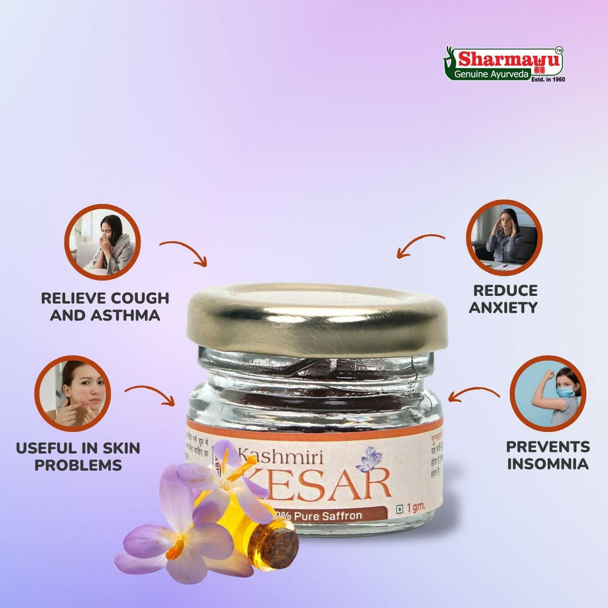 Sharmayu Ayurveda Kashmiri Kesar | Grocsy