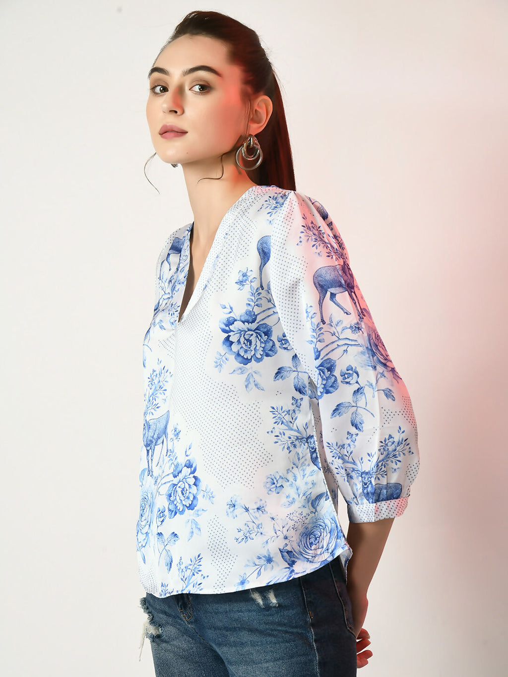 Myshka Women's White Printed Top | Grocsy