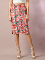 Myshka Women's Multi Printed Knee Length Party Embellished Skirts | Grocsy