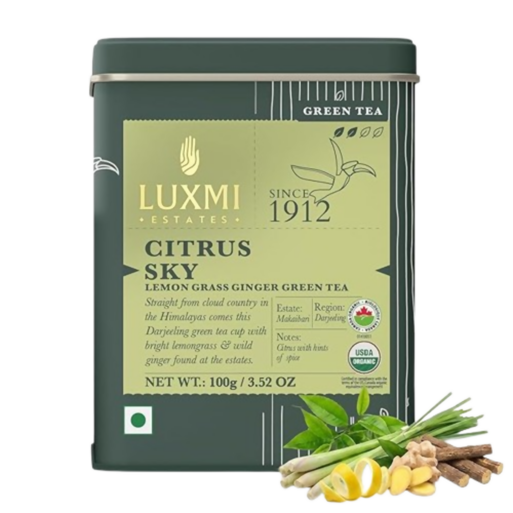 Luxmi Estates Citrus Sky - Lemongrass Ginger Green Tea | Grocsy