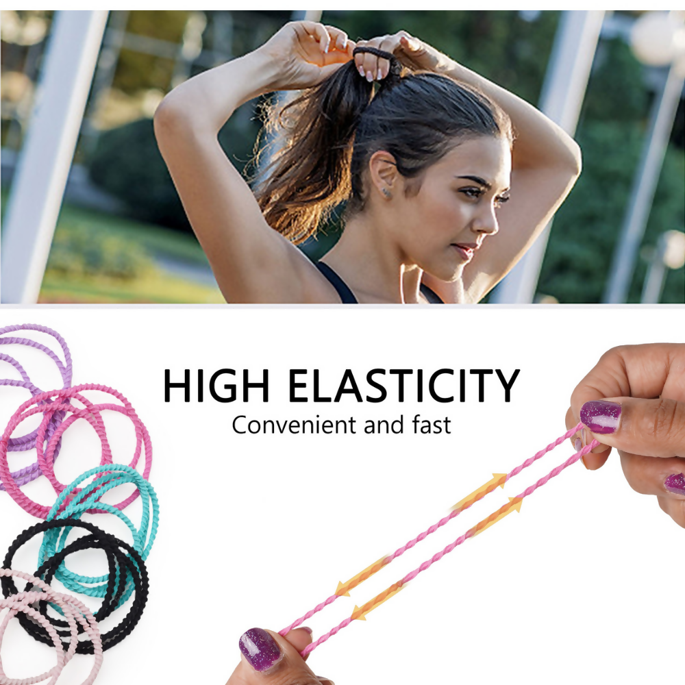 Bronson Professional Elastic Hair Rubber Bands Hair Ties Soft Stretchable Multicolor | Grocsy