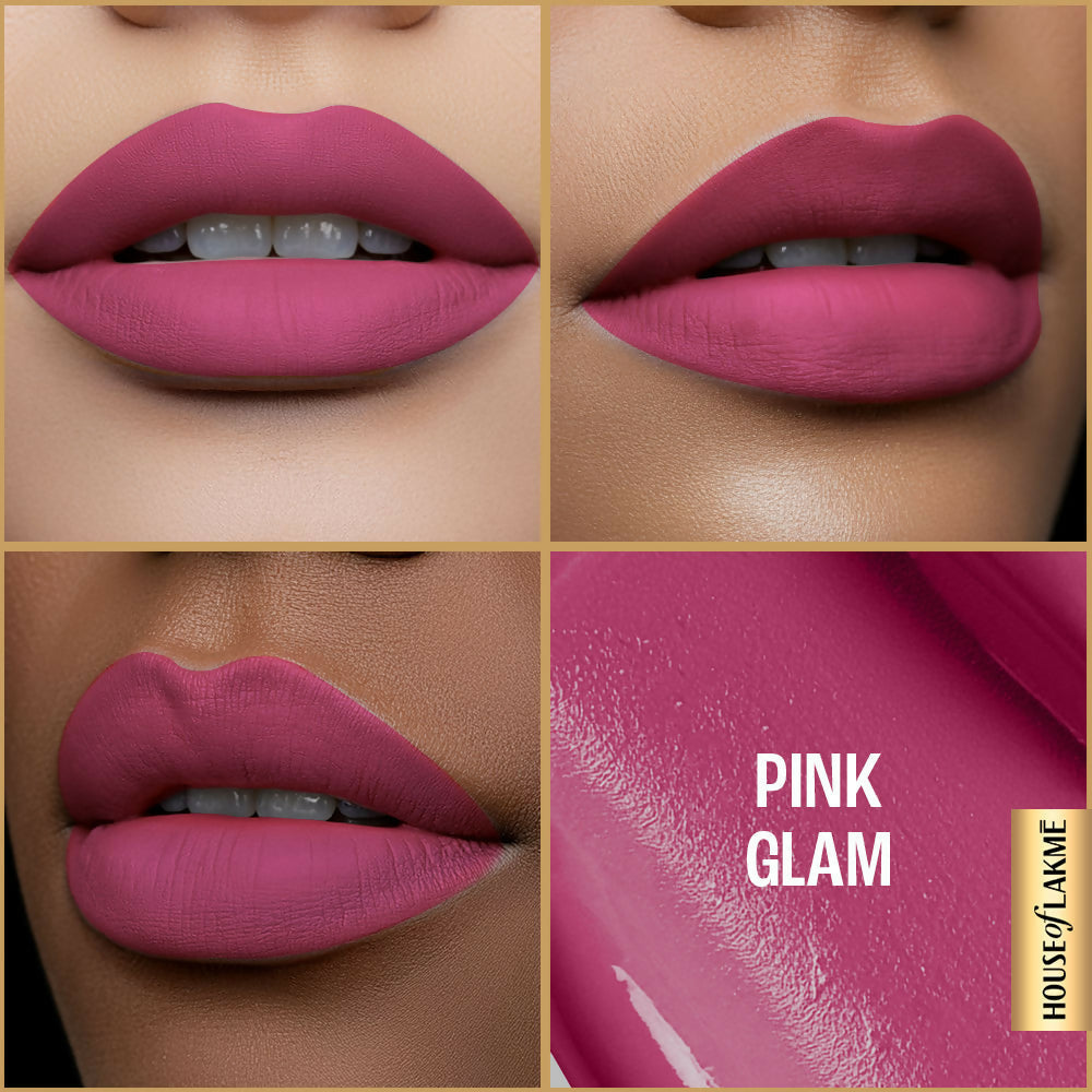 Lakme Ultimate Glam Matte Liquid Lipstick - Pink Glam | Grocsy