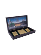 Golden Peacock Brown & Gold-Toned 24 Ct Gold Foil Makka Madina Dua Box | Grocsy