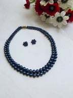 Inhanns Everyday Workwear Pearl Set (Double Layered Pearls) - Blue | Grocsy