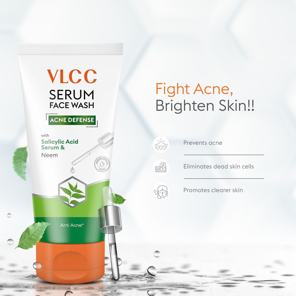 VLCC Acne Defense Serum Face Wash with Salicylic Acid Serum & Neem | Grocsy