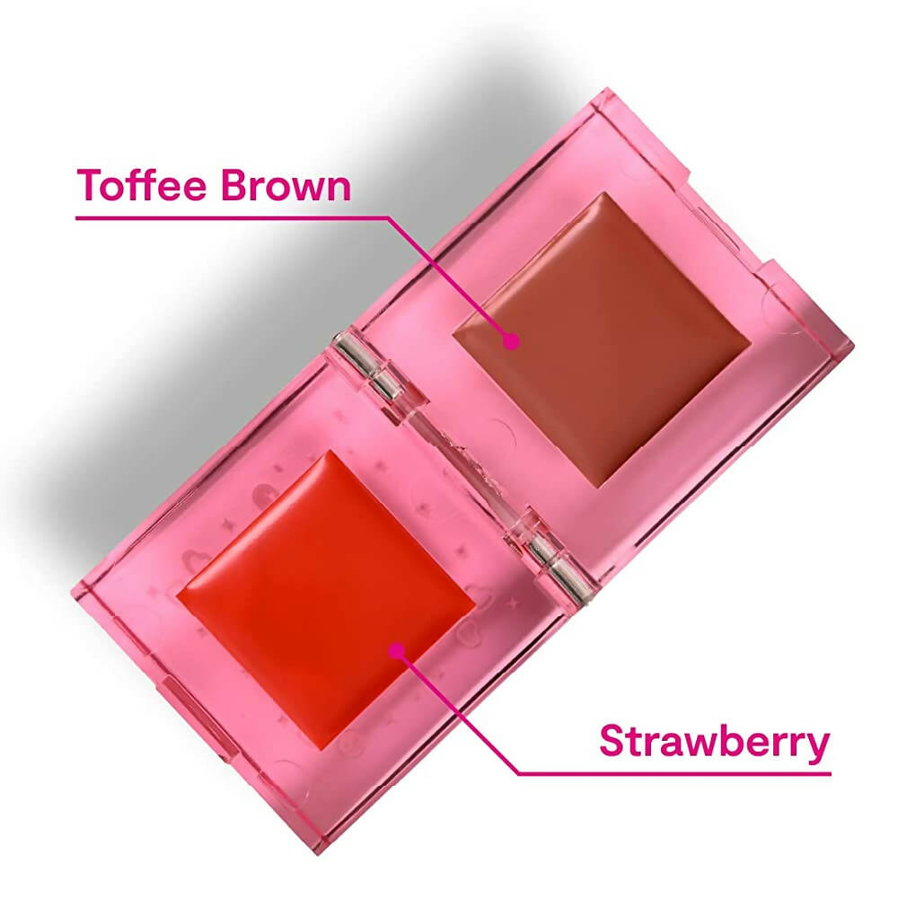 Gush Beauty Play Tint & Lip Stains - 2 in 1 Lip and Cheek Tint - Toffee Brown & Strawberry | Grocsy