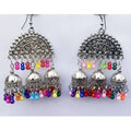 MS Fashion India Half Moon Triple Jhumka Multi Color Pearls Fancy Earrings | Grocsy