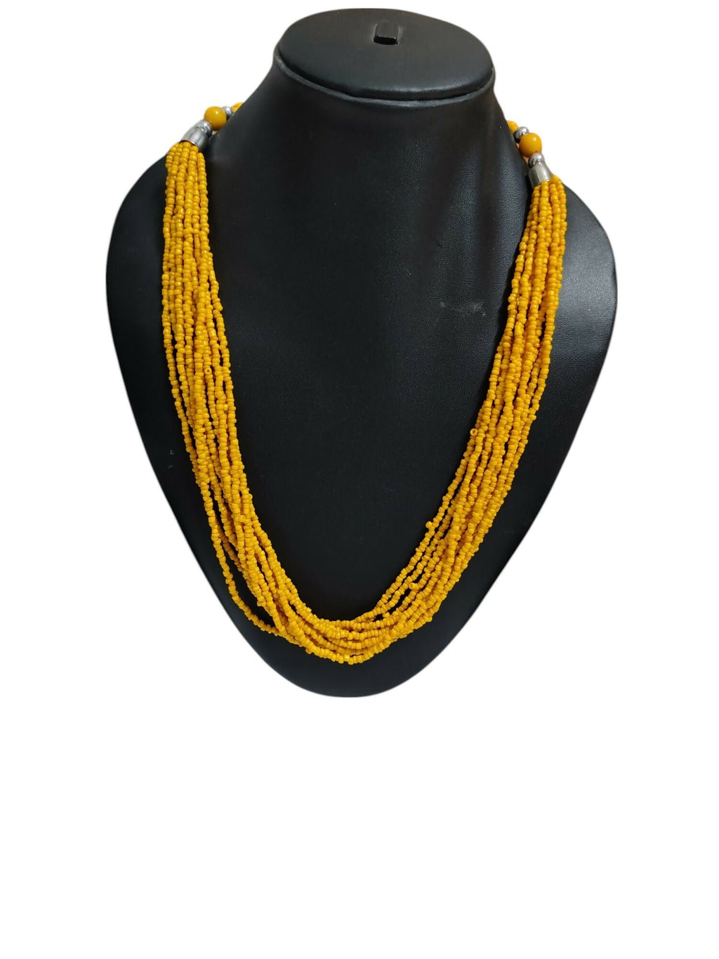 Inhanns Bloom Handmade Beaded Only Necklace - 12 Layers - Yellow Necklace | Grocsy