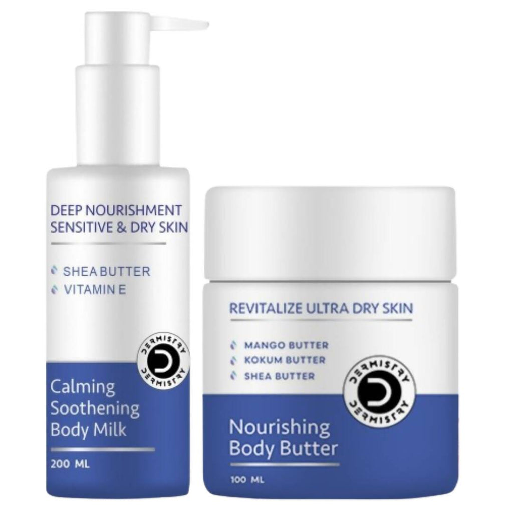 Dermistry Sensitive & Dry Skin Calming Body Butter & Body Milk Lotion | Grocsy