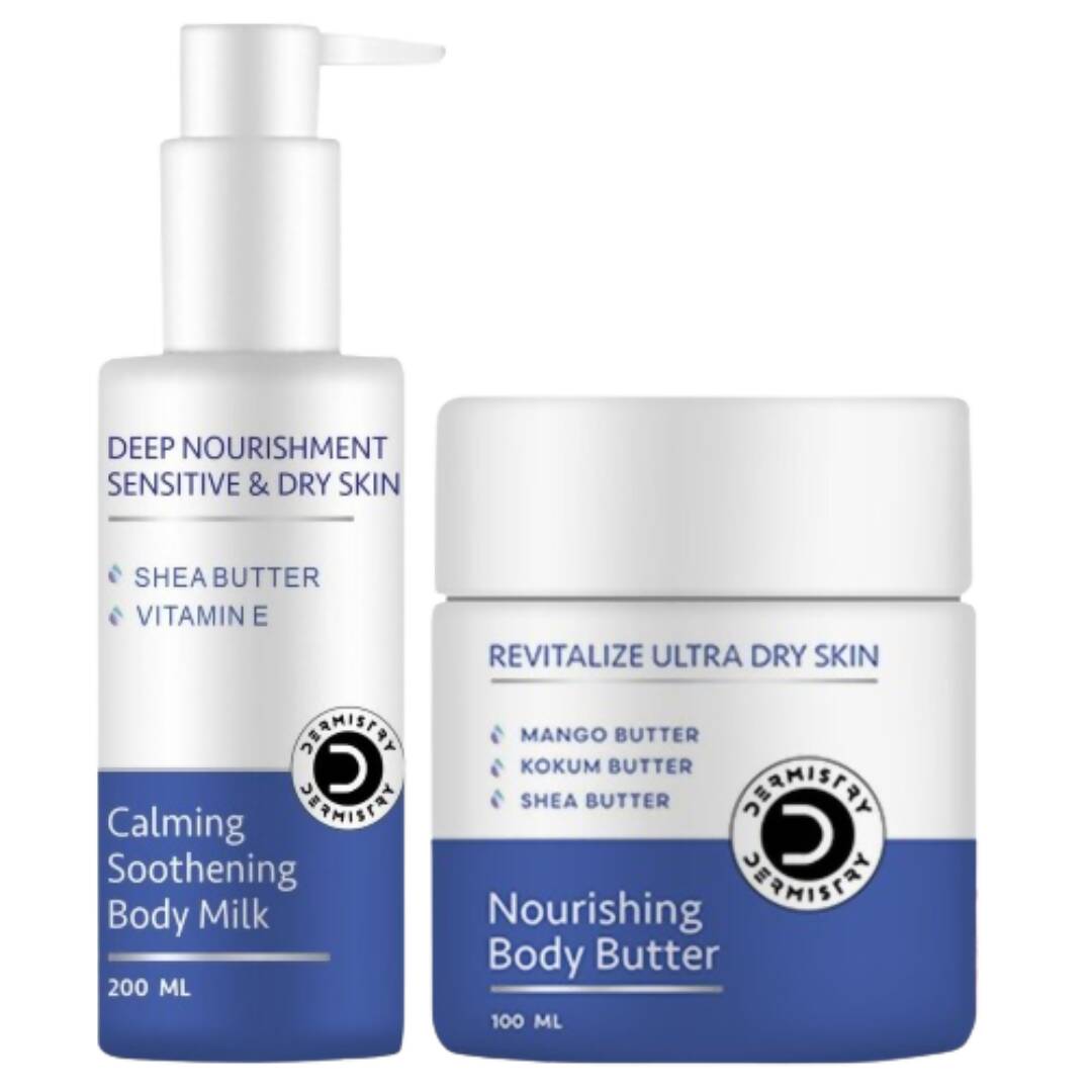 Dermistry Sensitive & Dry Skin Calming Body Butter & Body Milk Lotion | Grocsy