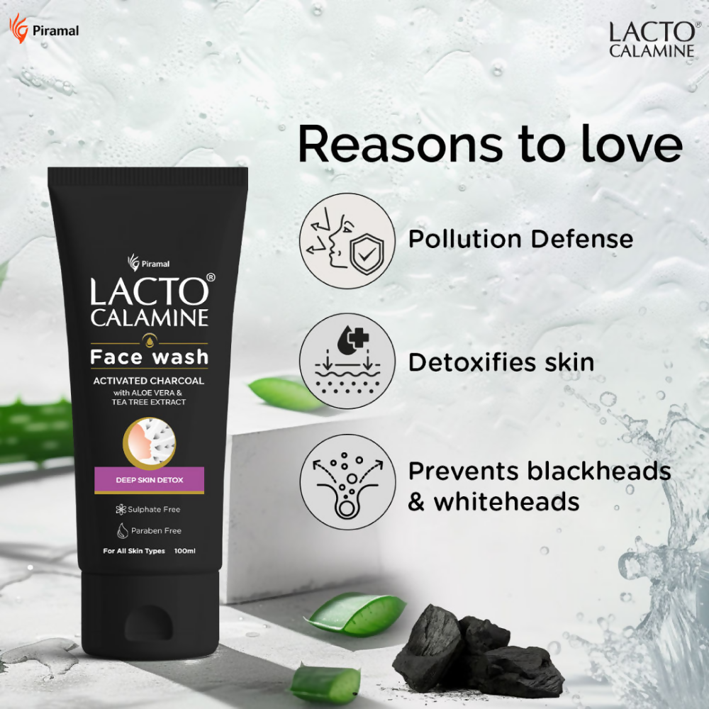 Lacto Calamine Activated Charcoal Face Wash | Grocsy