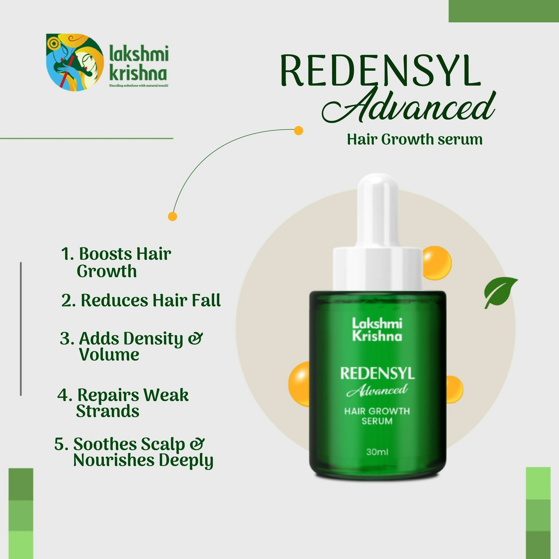 Lakshmi Krishna Naturals Redensyl Advanced Hair Growth Serum | Grocsy