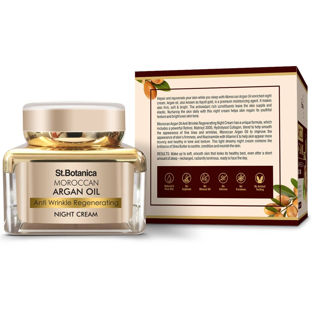 St.Botanica Moroccan Argan Oil Anti Wrinkle Regenerating Night Cream | Grocsy