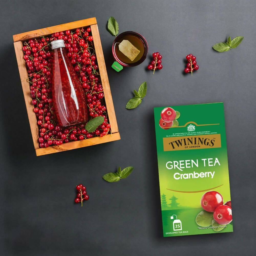 Twinings Green Tea Cranberry Teabags | Grocsy