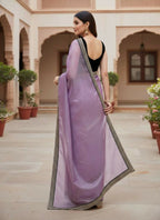 Joban Fashion Wine Soft twill Net Party Wear Sarees | Grocsy