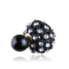 Trendoo Jewelry Gold-Polished Stylish Fancy Black Studs