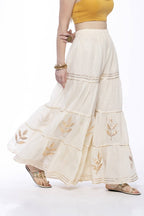 Mominos Fashion Cotton Off White Gotta Work Sharara | Grocsy