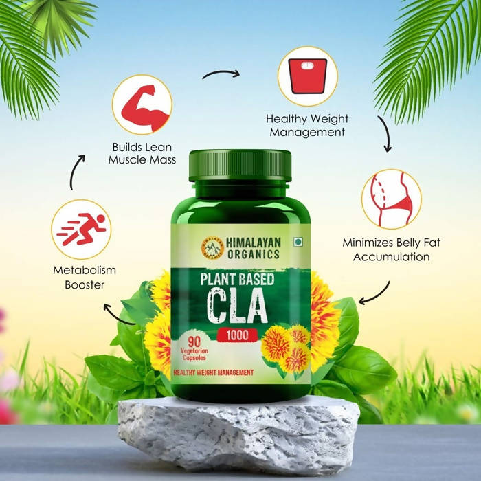 Himalayan Organics Plant Based CLA 1000 Healthy Weight Management Vegetarian Capsules | Grocsy