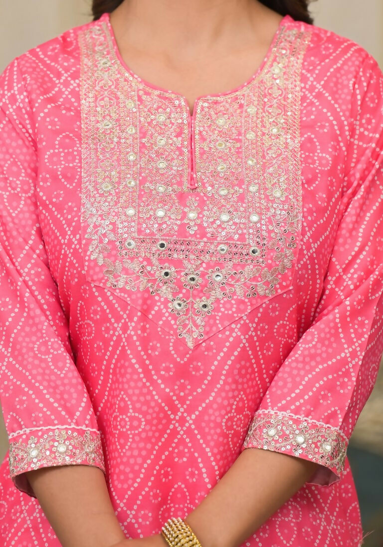 Partywear Designer Pink Cotton Stitched Suit With Dupatta - Tanisha | Grocsy