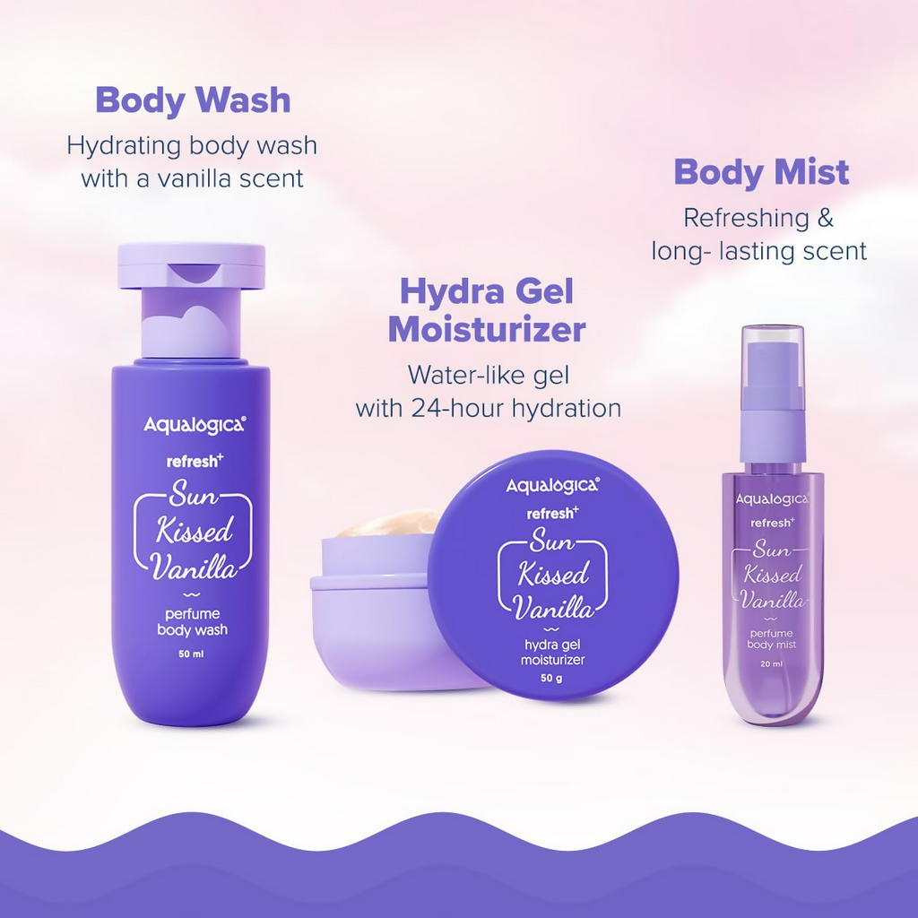 Aqualogica Refresh+ Vanilla Body Care Gift Set Kit | Grocsy