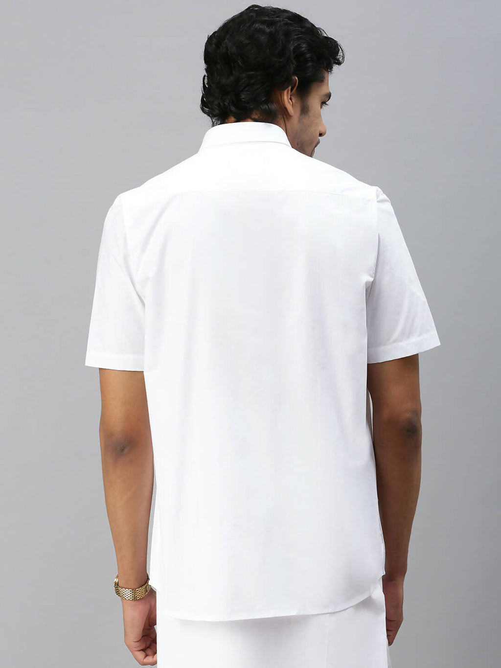 Ramraj Cotton Mens Half Sleeve Formal 100 % Cotton White Shirt | Grocsy