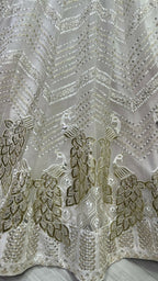 Jyoti Fashion Women's White Bridal Net Fancy Foil & Sequins with Multi Thread Embroidered Wedding Lehenga Choli | Grocsy