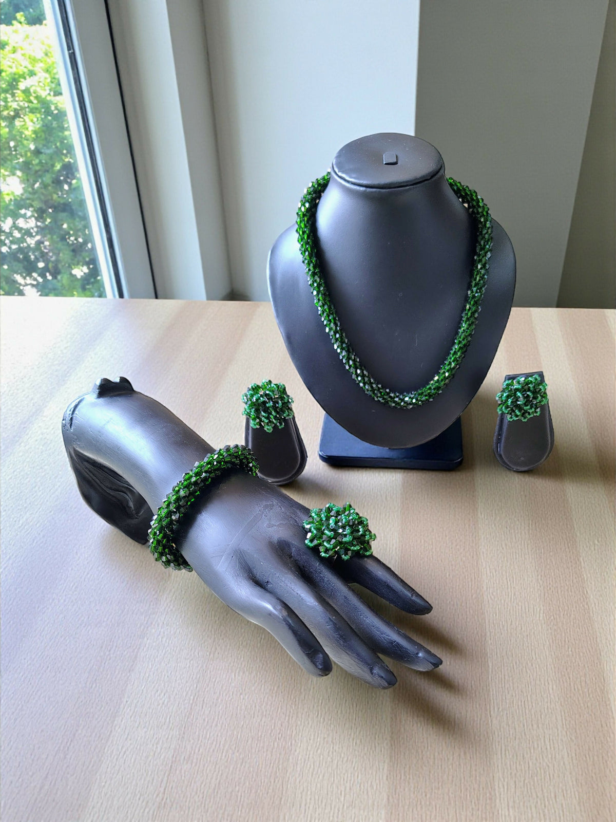 Inhanns Rangshine 4-In-1 Crystal Glam Set - Handmade - Dark Green | Grocsy