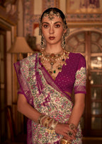 Rani P V Silk Digital Print, Zari Work Printed Saree - Rewaa Parampara | Grocsy