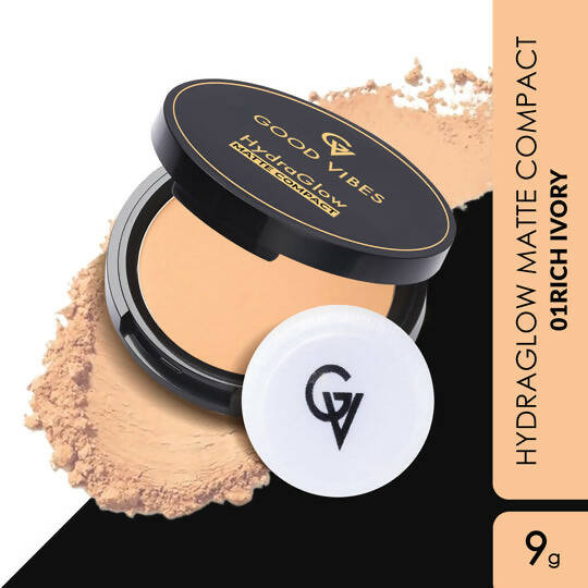 Good Vibes HydraGlow Matte Compact - Rich Ivory 01 | Grocsy