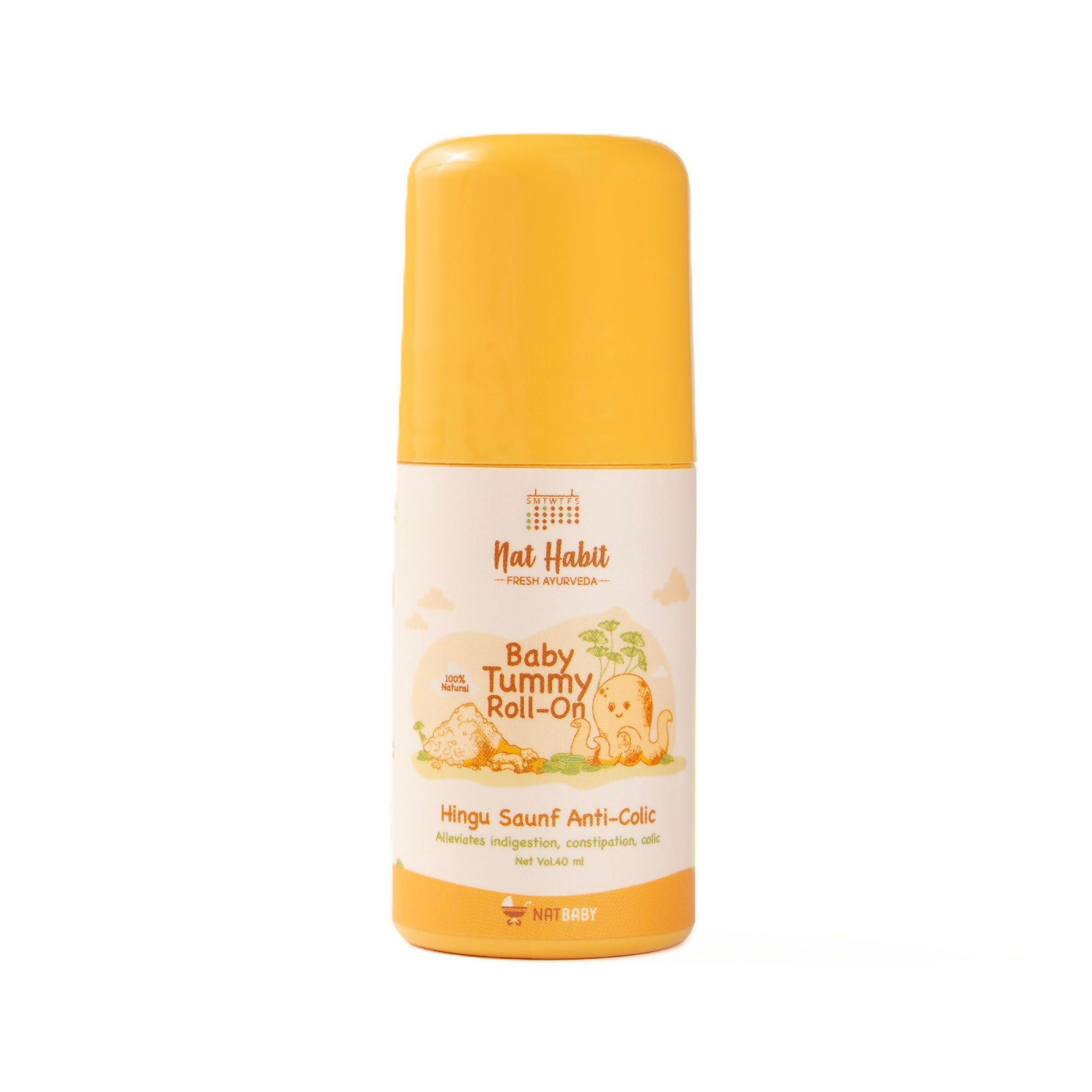 Nat Habit Hingu Saunf Anti-Colic Baby Tummy Roll-On | Grocsy