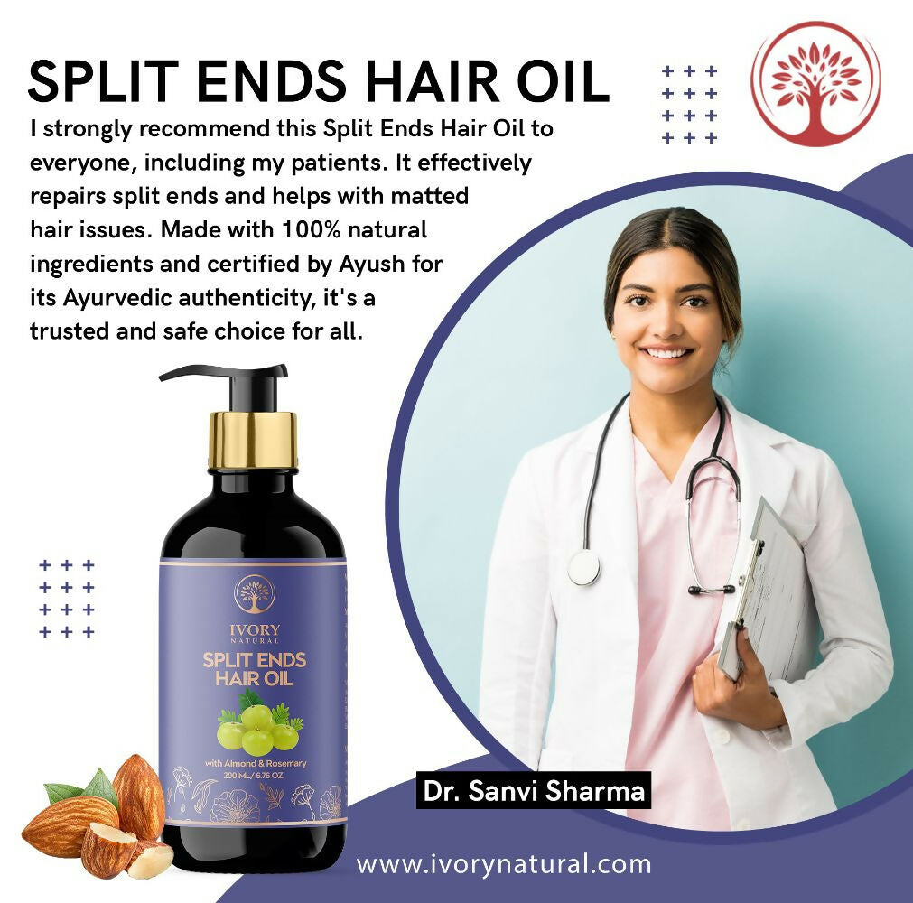 Ivory Natural Splits Ends Repair Hair Oil - Natural Hair Therapy For Split Ends And Hair Wellness | Grocsy