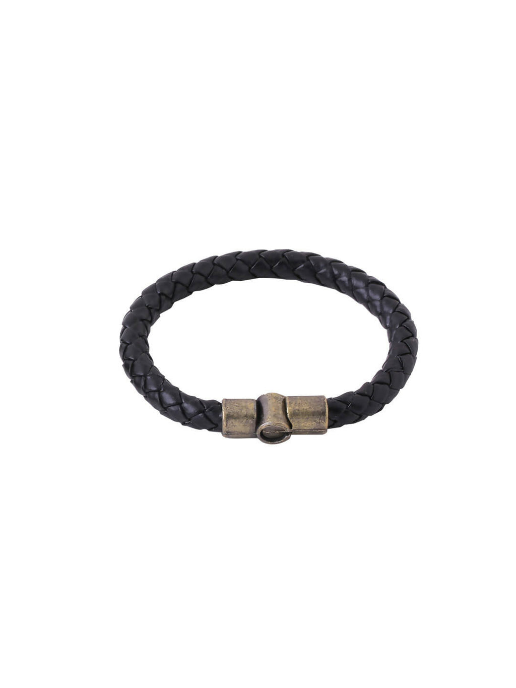 NVR Men's Black Leather Bracelet | Grocsy