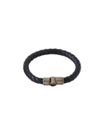 NVR Men's Black Leather Bracelet | Grocsy