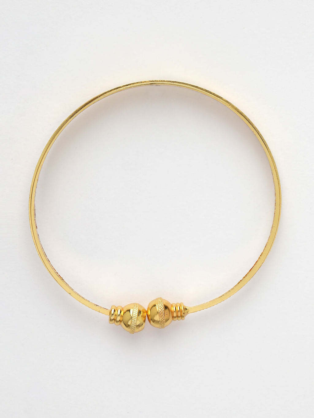 NVR Women's Set of 2 Gold-Polished Handcrafted Adjustable Bangles | Grocsy
