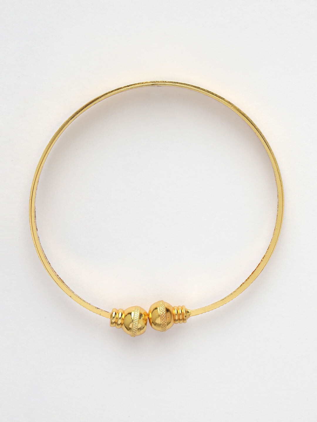NVR Women's Set of 2 Gold-Polished Handcrafted Adjustable Bangles | Grocsy