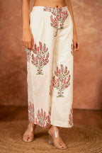 Joban Fashion Off White Pink Hand Block Printed Cotton Suit Set | Grocsy