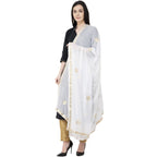 A R Silk Chiffon Gota Patti Fancy Dupatta White Color Dupatta or Chunni | Grocsy
