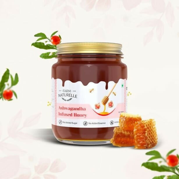 Farm Naturelle Ashwagandha Infused Honey – Natural Stress Relief & Energy Boost | Grocsy