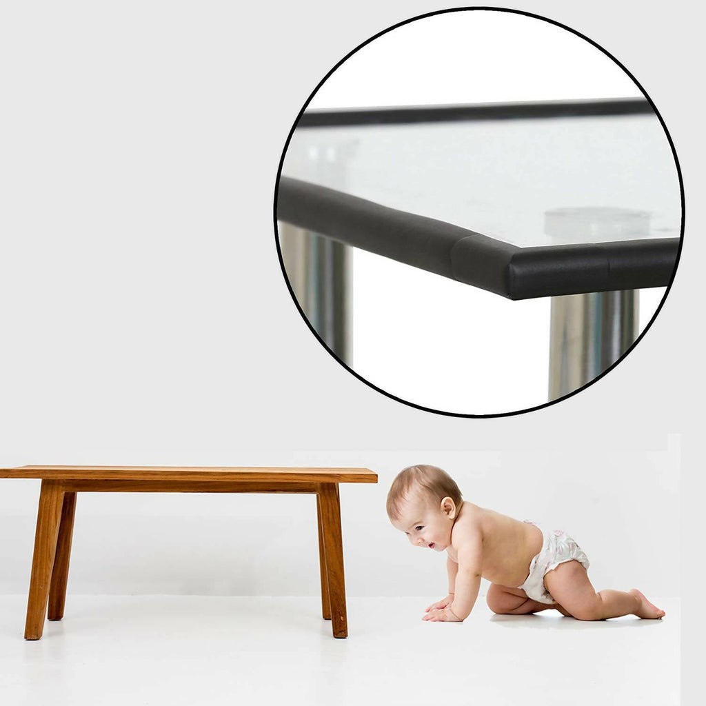 Safe-O-Kid Unique High Density 2 Mtr Long U - Shaped 2 Edge Guard Strips - Black | Grocsy
