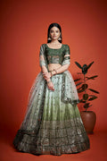 Jyoti Fashion Women's Mehendi Heavy Chinon Sequins Embroidered Designer Lehenga Choli Set | Grocsy