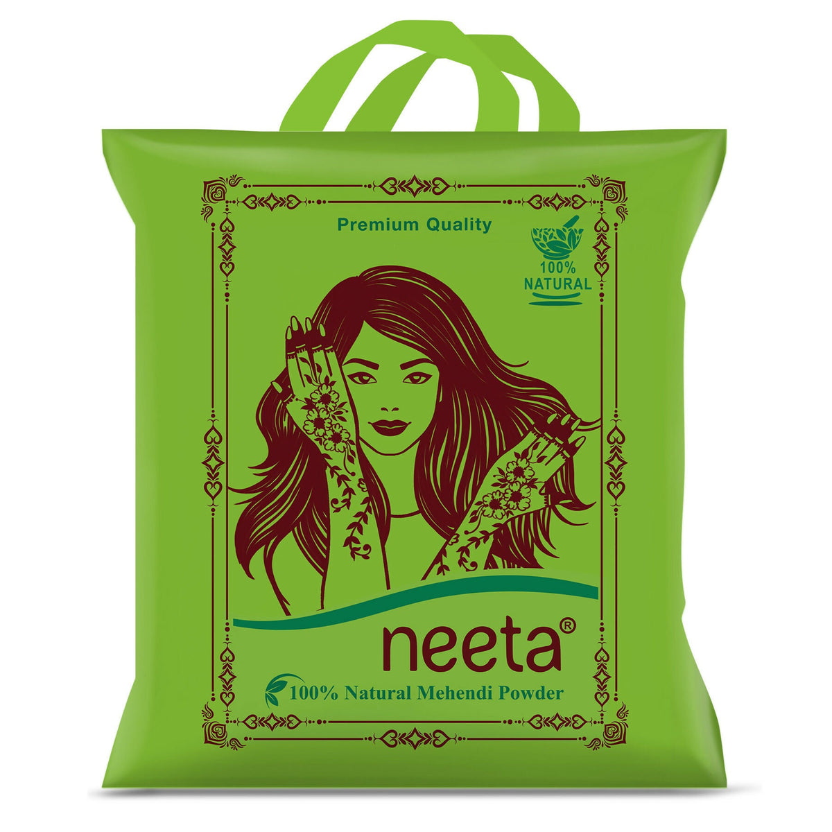 Neeta 100% Natural Henna Powder For Hair Colour And Growth|Rich Brown Shades | Grocsy