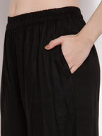 Myshka Women Black Regular Pure Cotton Kurta With Palazzos & Dupatta | Grocsy