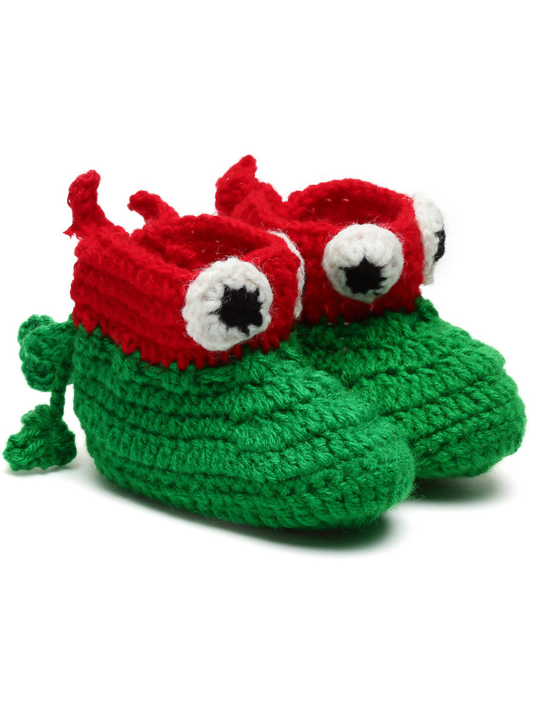 Chutput Kids Woollen Hand Knitted Superhero Detailed Booties - Green | Grocsy
