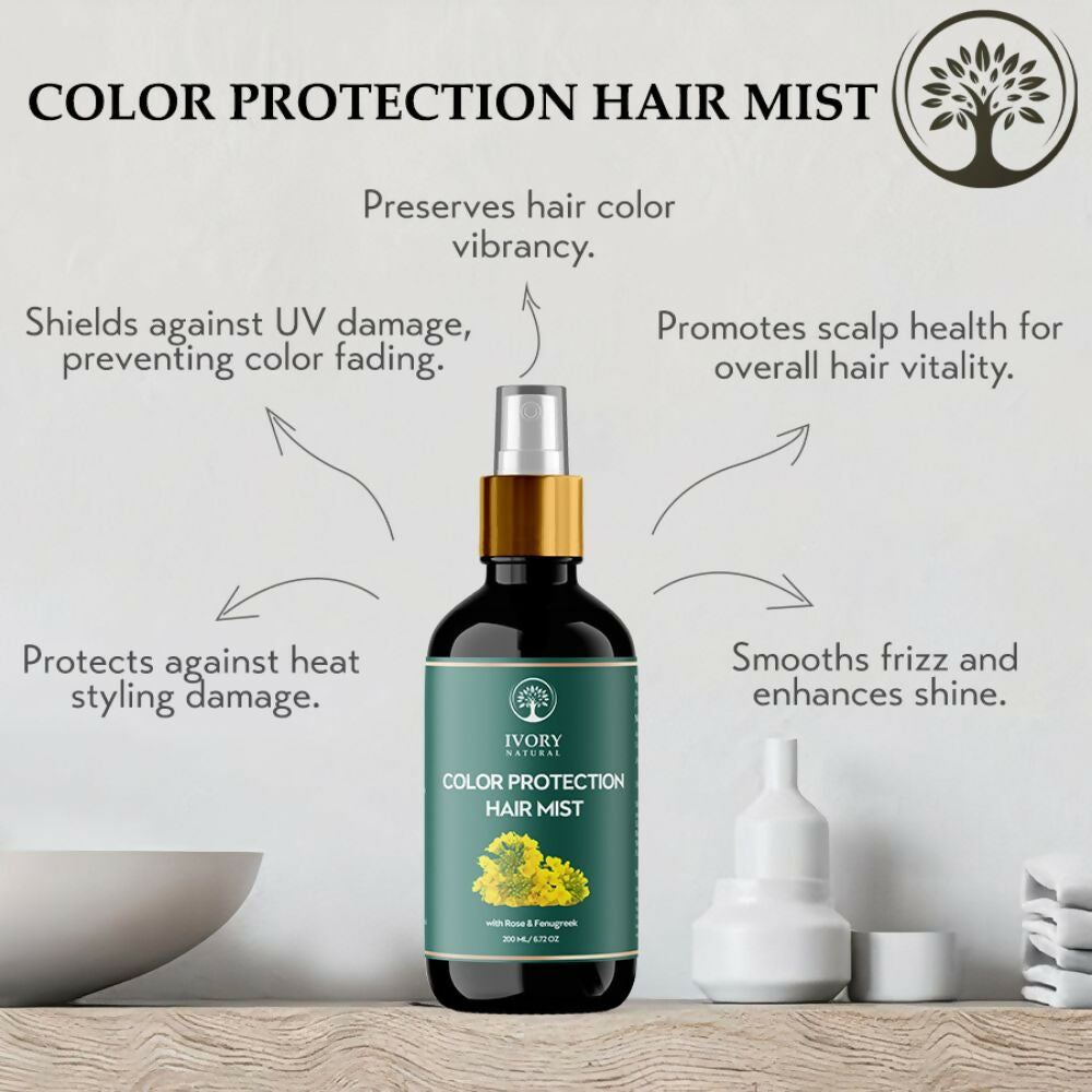 Ivory Natural Color Protection Hair Mist - Locks In Vibrant Hues, Adds Luminous Shine | Grocsy
