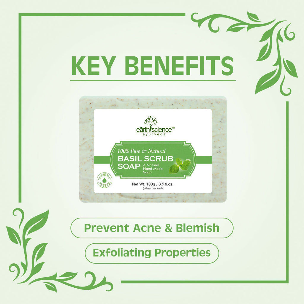 Earth Science Ayurveda Basil Scrub Bath Soap | Grocsy